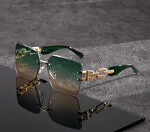 Load image into Gallery viewer, Green Rimless Luxe Sunglasses