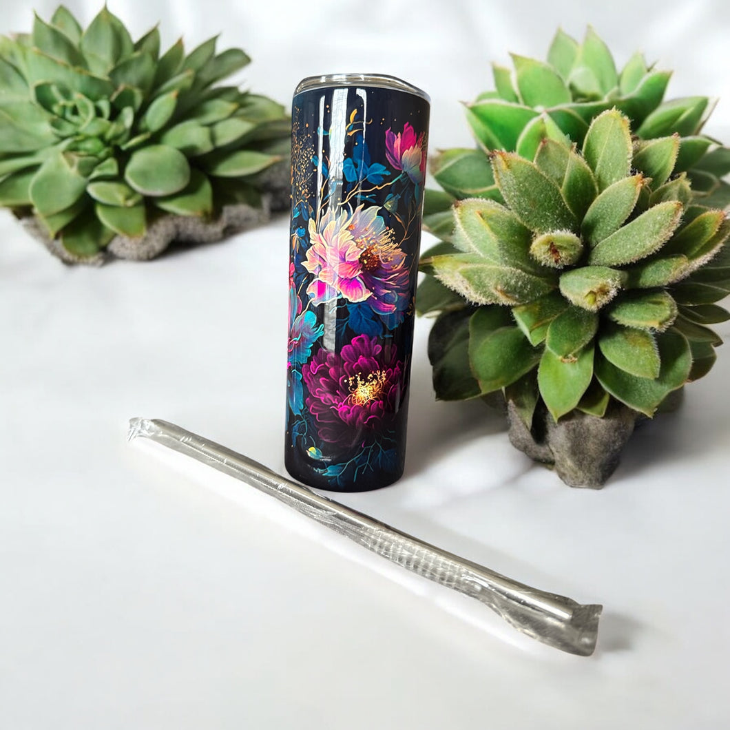 20oz Flower Stainless Steel Skinny Tumbler