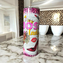 Load image into Gallery viewer, 20oz Stainless Steel Pink Boss Lady Skinny Tumblers
