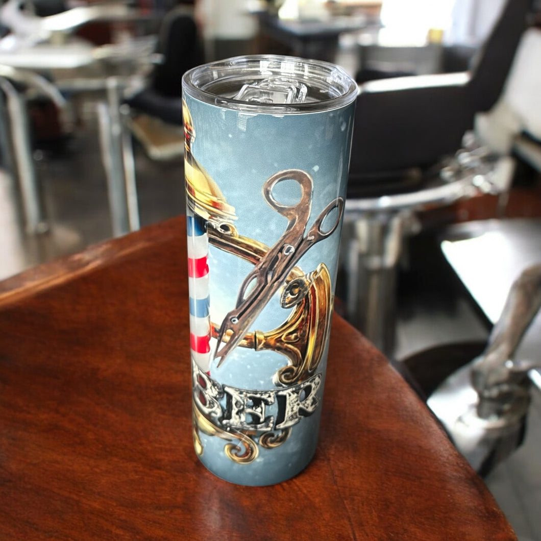 20oz Stainless Steel Barber Shinny Tumbler