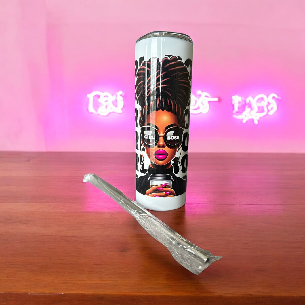 20oz Stainless Steel Boss Girl Skinny Tumblers