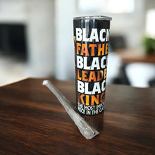Load image into Gallery viewer, 20oz Stainless Steel Black Father Skinny Tumbler

