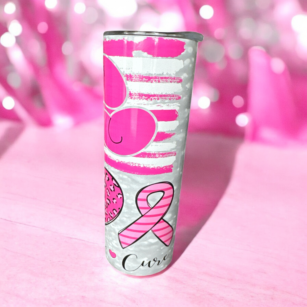 20oz Cancer Awareness Stainless Steel Skinny Tumbler