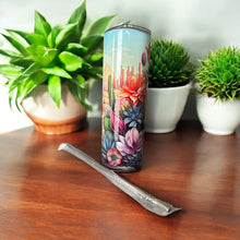 Load image into Gallery viewer, 20oz Skull Flower Stainless Steel Skinny Tumbler
