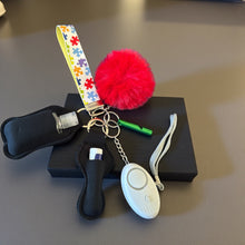 Load image into Gallery viewer, 8 pc Glitter Autism Awareness Safety Keychain
