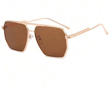 Load image into Gallery viewer, Brown Square Luxe Aviator Sunglasses
