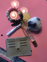 Load image into Gallery viewer, Silicone Beaded Bracelet Keychain Wristlet
